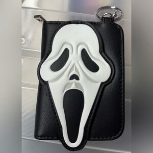 Ghostface scream scary movie wallet keychain faux leather zip around card holder